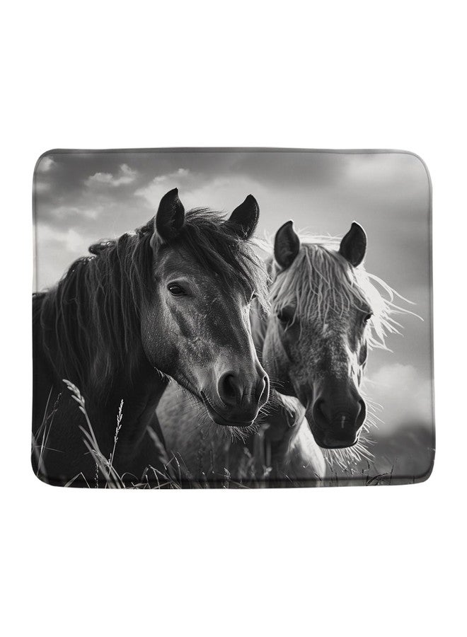 YSATNSFT Horse Bath Mat Rustic Farmhouse Animals Country Western Bathroom Bathtub Floor Rugs Doormat Toilet Decor,18 x 30 in - Image 2
